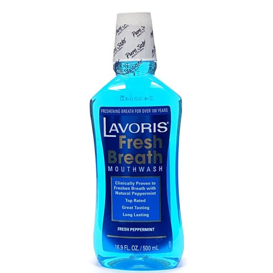 Lavoris Fresh Breath Mouth Wash - Fresh Peppermint (Net 16.9 fl. oz.) - Dollar Fanatic