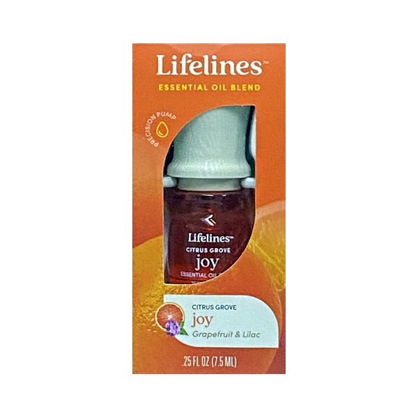 Lifelines Citrus Grove Joy Essential Oil Blend with Precision Pump - Grapefruit and Lilac (Net 0.25 fl. oz.) Ready To Use - Dollar Fanatic