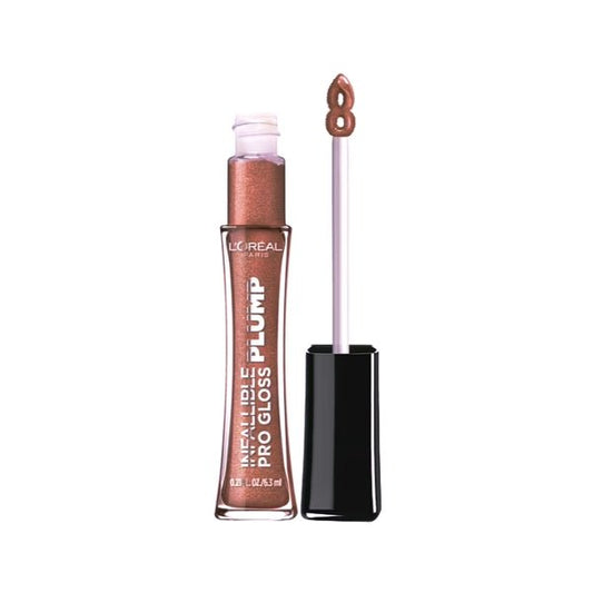 L'Oreal Infallible Pro Gloss Plump Lip Gloss with Hyaluronic Acid - 607 Sunlit Shimmer (Net 0.21 fl. 0z.) Long Lasting Volumizing Shine - 2 for $5