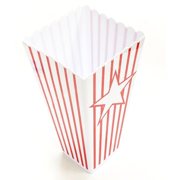 Lucky Star Classic Movie Popcorn Holder - Red/White Star and Stripes (7.75" x 2.75") - Dollar Fanatic