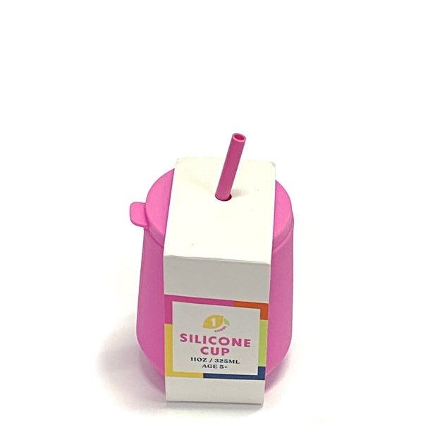 Lucky Star Silicone Tumbler Cup with Straw - Pink (Holds 11 fl. oz.) Food - Safe - Dollar Fanatic