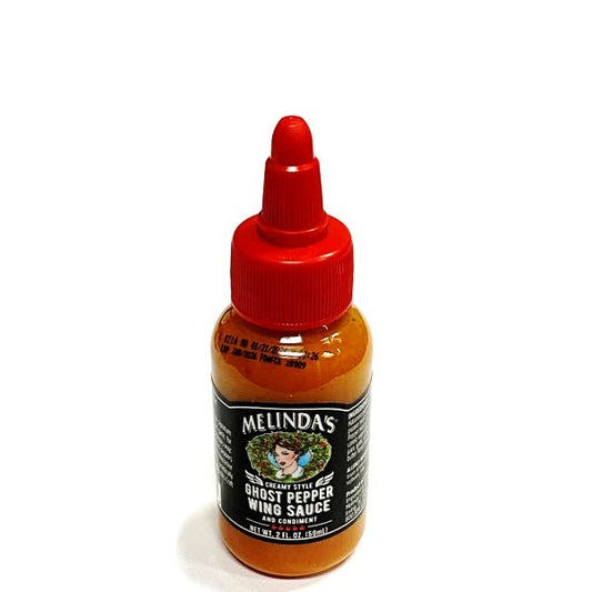 Melindas Ghost Pepper Wing Hot Sauce - Extra Fiery Heat (Net 2 fl. oz.) Fiery Blend of Habanero, Cayenne, and Ghost Peppers - Dollar Fanatic