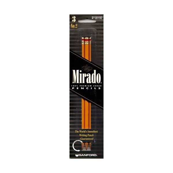 Mirado #2 Premium Cedar Wood Pencils - Pre - Sharpened (3 Pack) Made in USA - Dollar Fanatic