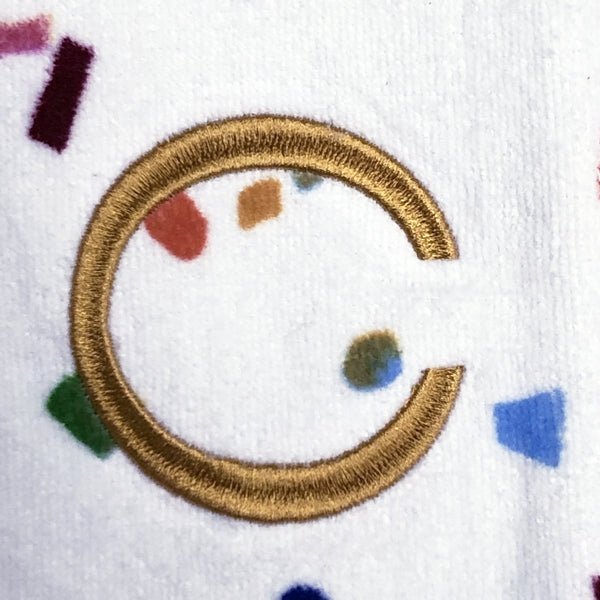 Monogram Letter Cotton Hand Towel - White/Multicolor (15"x 25") Select Letter - DollarFanatic.com