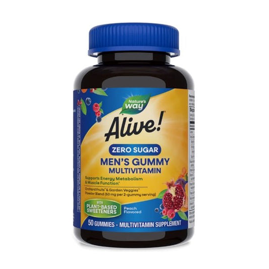 Nature's Way Alive Men's Zero Sugar Multivitamin Gummies - Peach (50 Gummies) - Dollar Fanatic