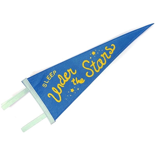 Newclassic Retro Style Wall Flag Pennant Banner - Blue/Sleep Under the Stars (7.5" x 20"L) - Dollar Fanatic