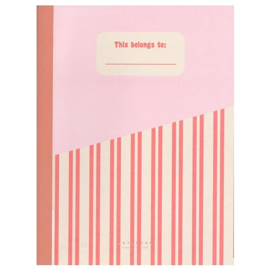 Notebook Collective College Ruled Composition Notebook - Pink Stripes (100 Sheets) - Dollar Fanatic
