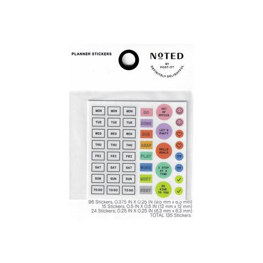 Noted by Post-it Daily Planner Stickers (135 Stickers) Plan and Organize Daily Activities - DollarFanatic.com