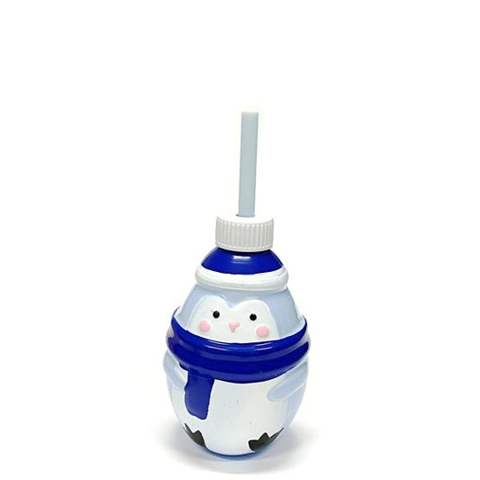 Penguin - Shaped Tumbler with Straw - Blue (Holds 8.4 fl. oz.) Food Safe, For Cold Beverages Only - Dollar Fanatic
