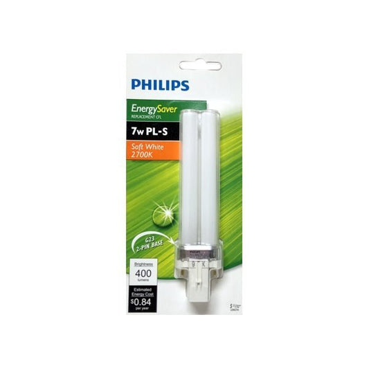 Philips PL - S 7W/827/2P/Alto G23 Base CFL Light Bulb Tube - Soft White (1 Count) - Dollar Fanatic