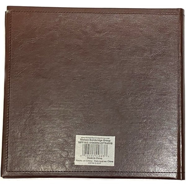 Pinnacle Photo Album Book with Picture Window and Memo Writing Space - Faux Brown Leather Hardcover (9.5" x 8.75", 60 Pages) Holds 4 x 6 Pictures and 5 x 7 Pictures - Dollar Fanatic