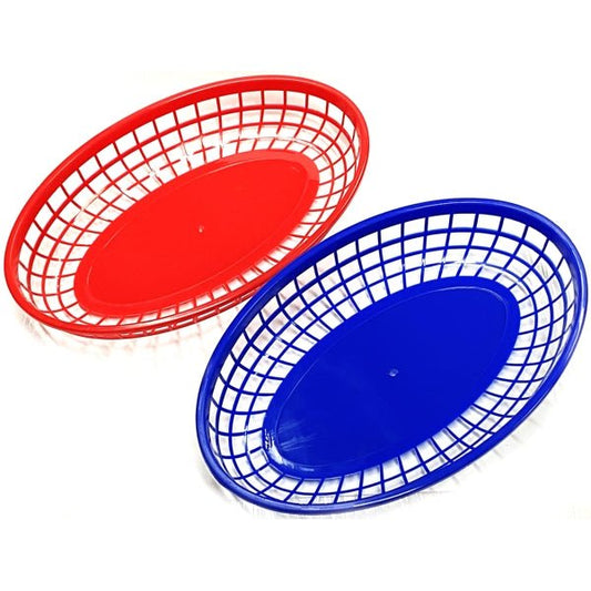 Plastic Food Serving Baskets - Red & Blue (2 Pack) - Dollar Fanatic