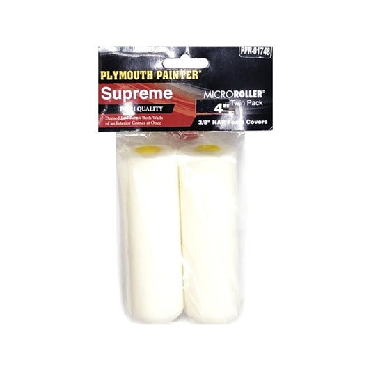 Plymouth Painter Foam Paint Micro Rollers - 4" (2 Pack) 3/8" NAP Foam Covers - Dollar Fanatic
