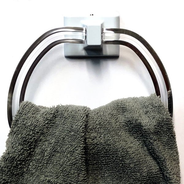 Prestige II Acrylic Towel Ring - Clear/White (1 Count) Includes Mounting Hardware - Dollar Fanatic