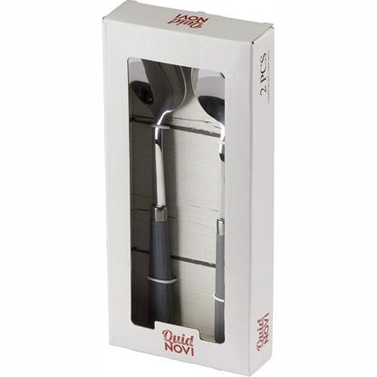 Quid Novi Premium Stainless Steel Salad Fork & Spoon - Corsica Collection (2-Piece Set) - DollarFanatic.com
