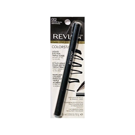 Revlon Colorstay Liquid Eye Liner Pen - Triple Edge Tip (002 Blackest Black) 3 Edges for Bold and Graphic Lines - Dollar Fanatic