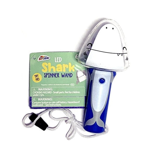 RMS Handheld LED Light Flashing Spinner Wand (Blue/Shark) - Dollar Fanatic
