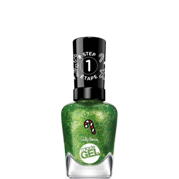 Sally Hansen Holiday Collection Miracle Gel Nail Color Nail Polish - 913 For Goodness Bakes/Green Glitter (Net 0.5 fl. oz.) - Dollar Fanatic
