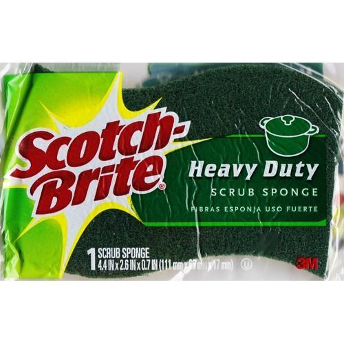 Scotch - Brite Heavy Duty Scrub Sponge (Green & Yellow) 3X Scubbing Power - Dollar Fanatic