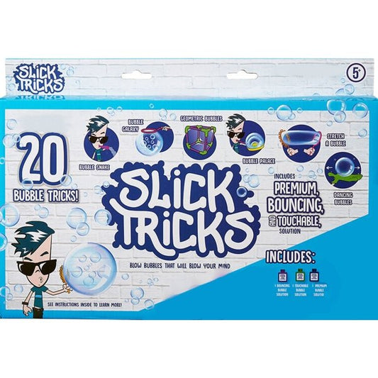 Slick Tricks Bubble Blowing Solution Refill Kit (3 - Piece Kit) Bouncing, Touchable, and Premium Solutions - Dollar Fanatic