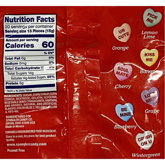Spangler Sweethearts Candies - Assorted Flavors (Net wt. 10.5 oz.) Peanut Free - Dollar Fanatic