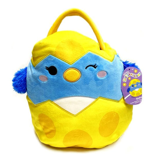 Squishmallows Bebe the Bluebird Plush Basket - Cracked Yellow Egg (10 Inch) Easter Holiday Collection - Dollar Fanatic