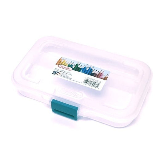 Sterilite Divided Small Storage Case - Clear (8.5" x 5.6" x 1.5") Perfect for School Supplies, Electronic Accessories, Makeup, and more! - Dollar Fanatic