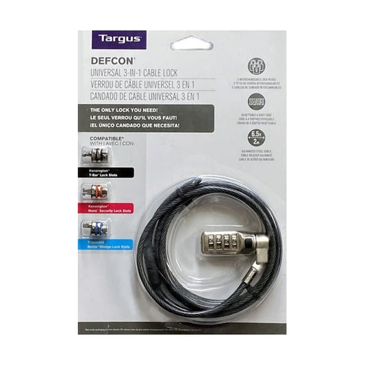 Targus DEFCON Universal 3 - in - 1 Computer Cable Lock (6.5 ft.) - Free Shipping on Everything