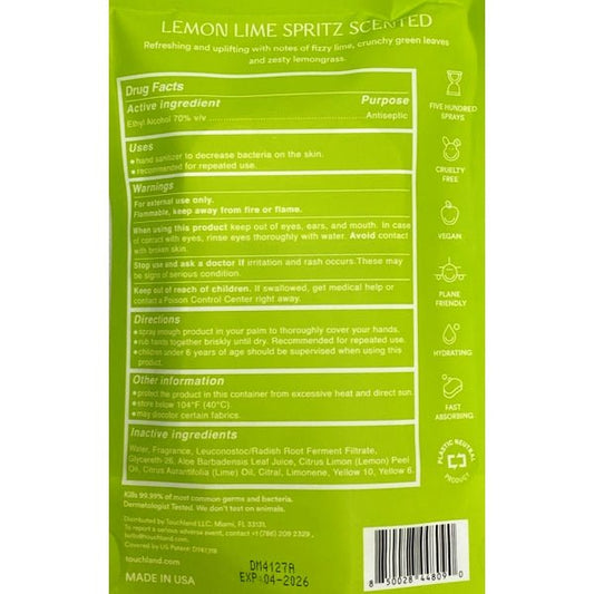 Touchland Power Mist Hydrating Hand Sanitizer Spray - Lemon Lime Spritz (1 fl. oz.) - Dollar Fanatic