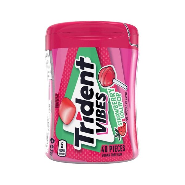 Trident Vibes Sugar Free Gum - Strawberry Lollipop (40 - Piece Pack) - Dollar Fanatic