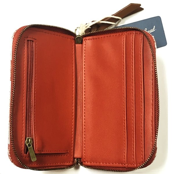 Universal Thread Small Checkered Folio Zipper Wallet - Terracotta (5.5" x 3.5") - Dollar Fanatic