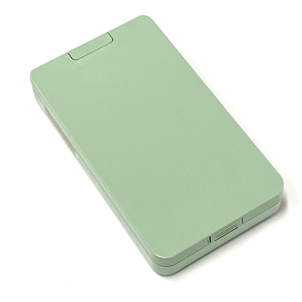 Vivitar LED Mirror Case and Cosmetic Eyeshadow Brush Set - Mint Green (6 - Piece Set) Includes 2 Button Cell Batteries - Dollar Fanatic