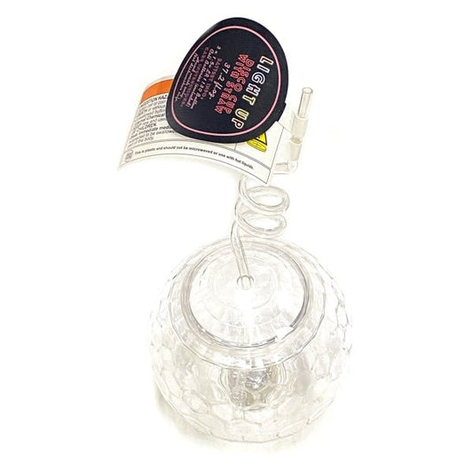 Vivitar Light - Up Party Tumbler with Swirly Straw - Clear Disco Ball (Holds 37.2 fl. oz.) For Cold Beverages Only - Dollar Fanatic