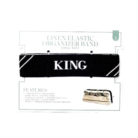 Vivitar Linen Elastic Organizer Label Band - King Size/Black (1 Count Pack) Keep King Size Bedding Organized - Dollar Fanatic