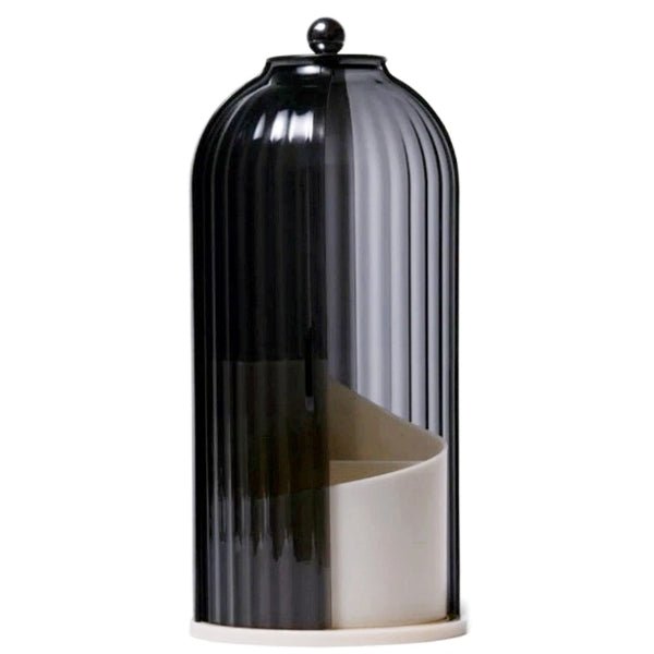 Vivitar Rotating Makeup Brush Holder with Lid - Black/Tan (10.7"H x 5"Dia.) - Dollar Fanatic