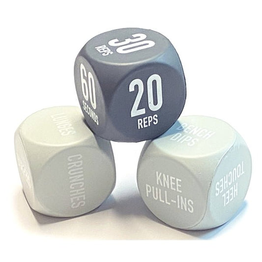 Vivitar Workout Wellness Foam Dice Set (3 - Piece Set) Great Mix of Cardio, Strength, and Toning Exercises For Self - Care, Groups or Fitness Class - Dollar Fanatic
