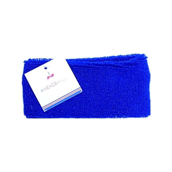 Wide Sweatband Terry - Cloth Headband (Blue) For Sport and Workout Activities - Dollar Fanatic