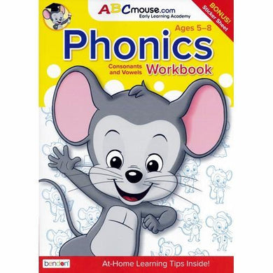ABCMouse Phonics Workbook - Consonants and Vowels (Includes Rewards Stickers) For ages 5 - 8 - DollarFanatic.com