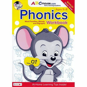 ABCMouse Phonics Workbook - Word Families, Blends and Digraphs (Includes Rewards Stickers) For ages 5 - 8 - DollarFanatic.com
