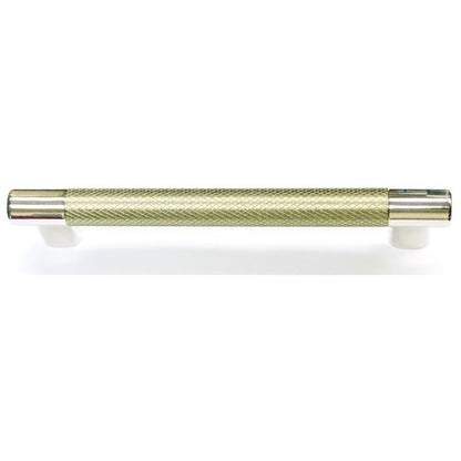 Amerock Esquire 6-5/16" Center-to-Center Bar Drawer Pull - Golden Champagne/Polished Nickel (BP36559PNBBZ) Crosshatch Texture - DollarFanatic.com