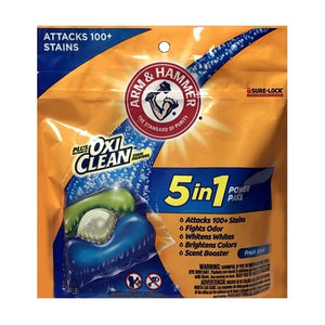 Arm & Hammer 5-IN-1 Laundry Detergent Power Paks - Fresh Scent (14 Pack) OxiClean Stain Fighters with Odor Blasters - DollarFanatic.com