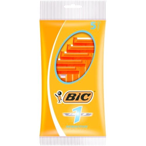 BiC Single Blade Sensitive Shavers (5 Pack) White - DollarFanatic.com