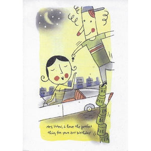 Birthday Greeting Card with Envelope (Hey listen, I have the perfect thing for your 21st Birthday!) - DollarFanatic.com