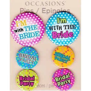 Bridal/Bachlorette Party Button Pins (6 Pack) - DollarFanatic.com
