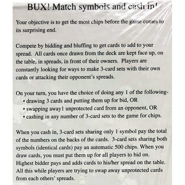 Bux Matchin' Cash-In Card Game (For 2+ Players) Ages Teens+ - DollarFanatic.com
