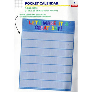 Calendar Pocket Wall Chart - 43 Pockets (21" x 28") Let's Make It A Great Day! - DollarFanatic.com