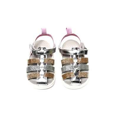 Carter's Closed Toe Baby Walking Sandal Shoes - Silver/Gold (Infant Size 3) - DollarFanatic.com