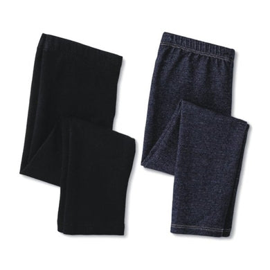 Cat & Jack Girl's Leggings Pants - Ebony Black/Indigo (Girl Size XL - 14/16) 2-Pair Combo Pack - DollarFanatic.com
