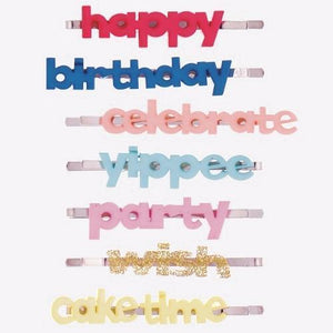 Cat & Jack Happy Birthday Word-Related Bobby Pins Combo Pack (7 Pack) - DollarFanatic.com
