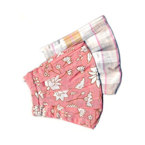 Cat & Jack Kids Reusable Fabric Face Masks with Ear Loops & Filter Pocket - Pink Floral/Gingham (2 Pack) - DollarFanatic.com